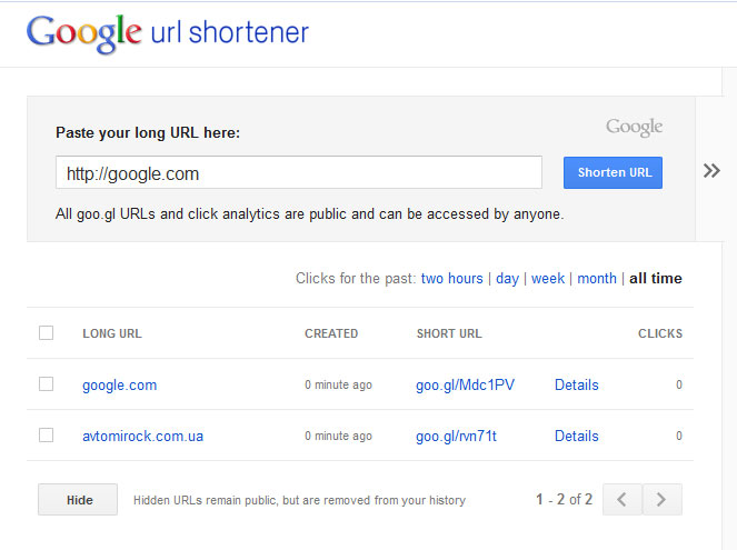 Google url