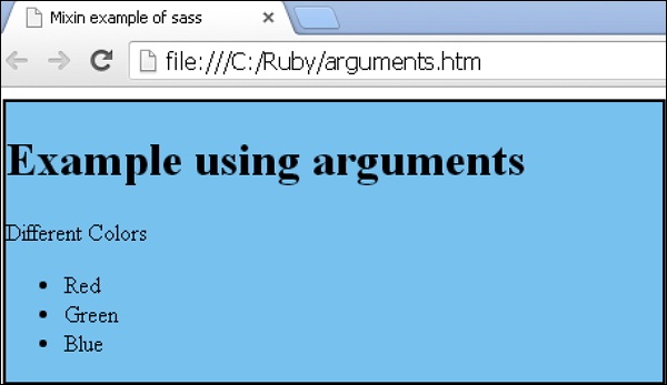 Sass Script — аргументы миксинов