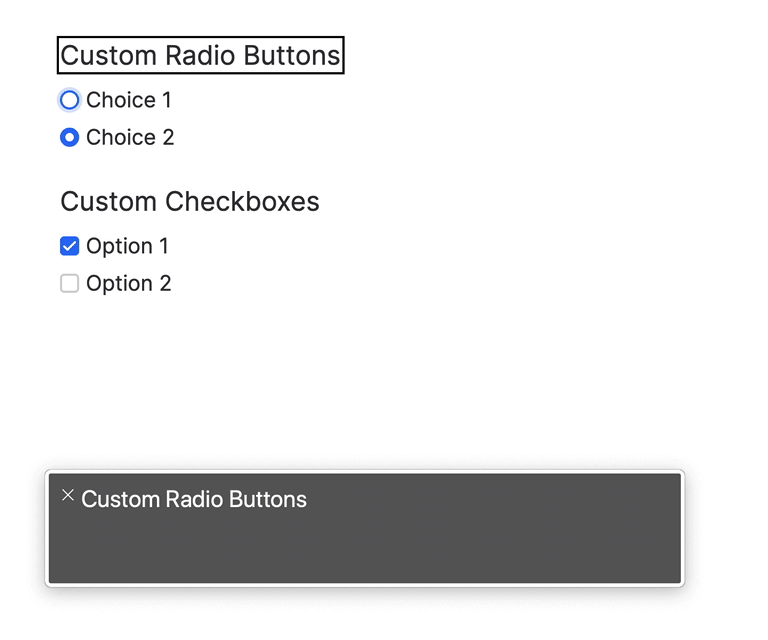 Пользовательские radio / checkbox кнопки с выравниванием