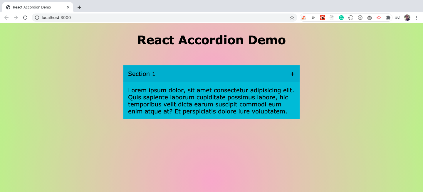 Как создать Accordion React с нуля без использования внешней библиотеки